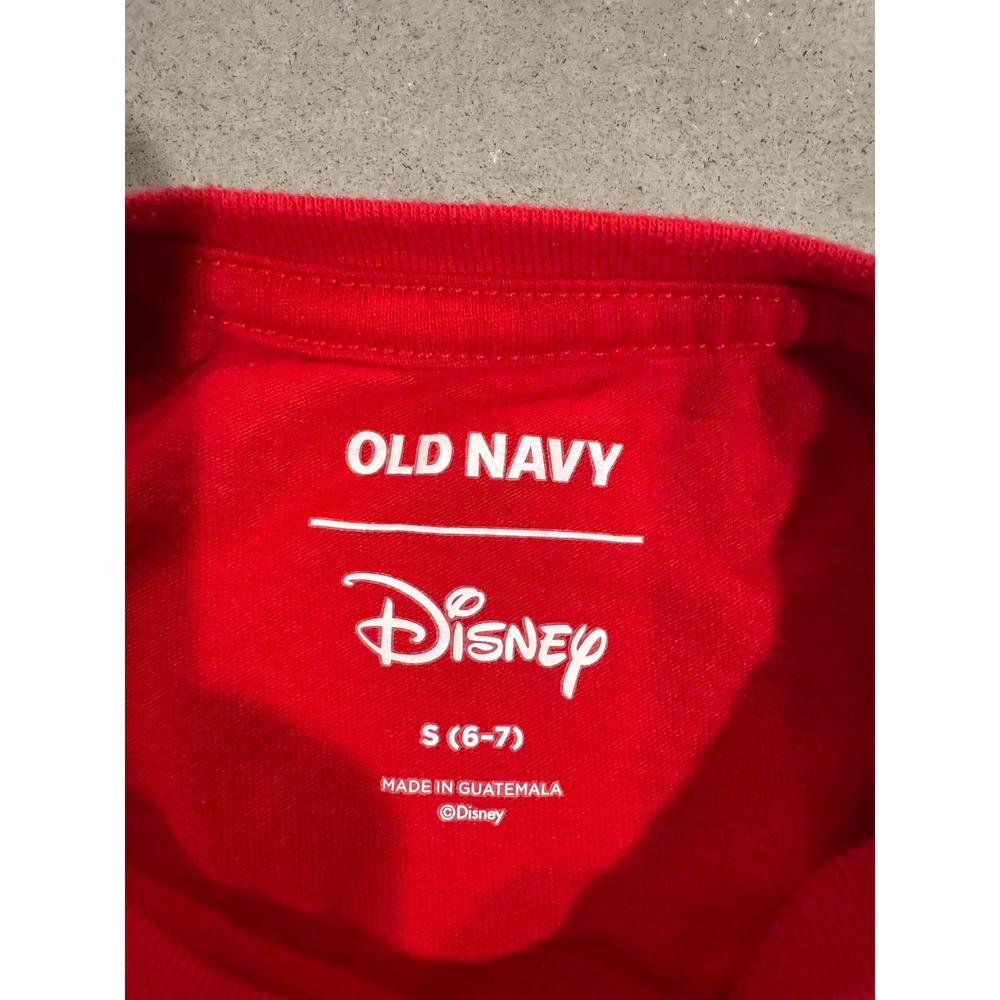 Old Navy Disney Mickey Mouse Red T Shirt Kids Size S 6 7 Patriotic Sunglasses - Picture 3 of 5